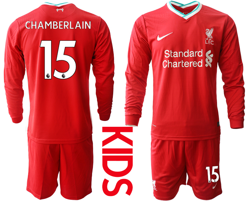 2021 Liverpool home long sleeves Youth #15 soccer jerseys->youth soccer jersey->Youth Jersey